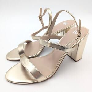 BP Lula Slingback Strappy Sandal Women's Open Toe Gold Metallic Size US11M EU42